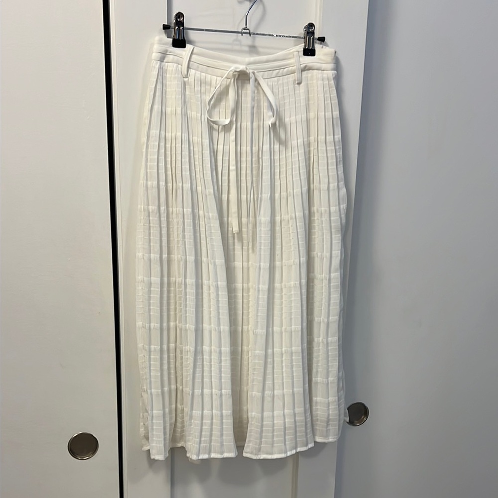 Endless Rose Cream Gray Midi A-Line Skirt